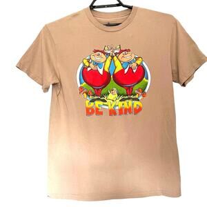 DISNEY Alice in Wonderland T-Shirt Womens Large Mushroom Be Kind Twee Goblin